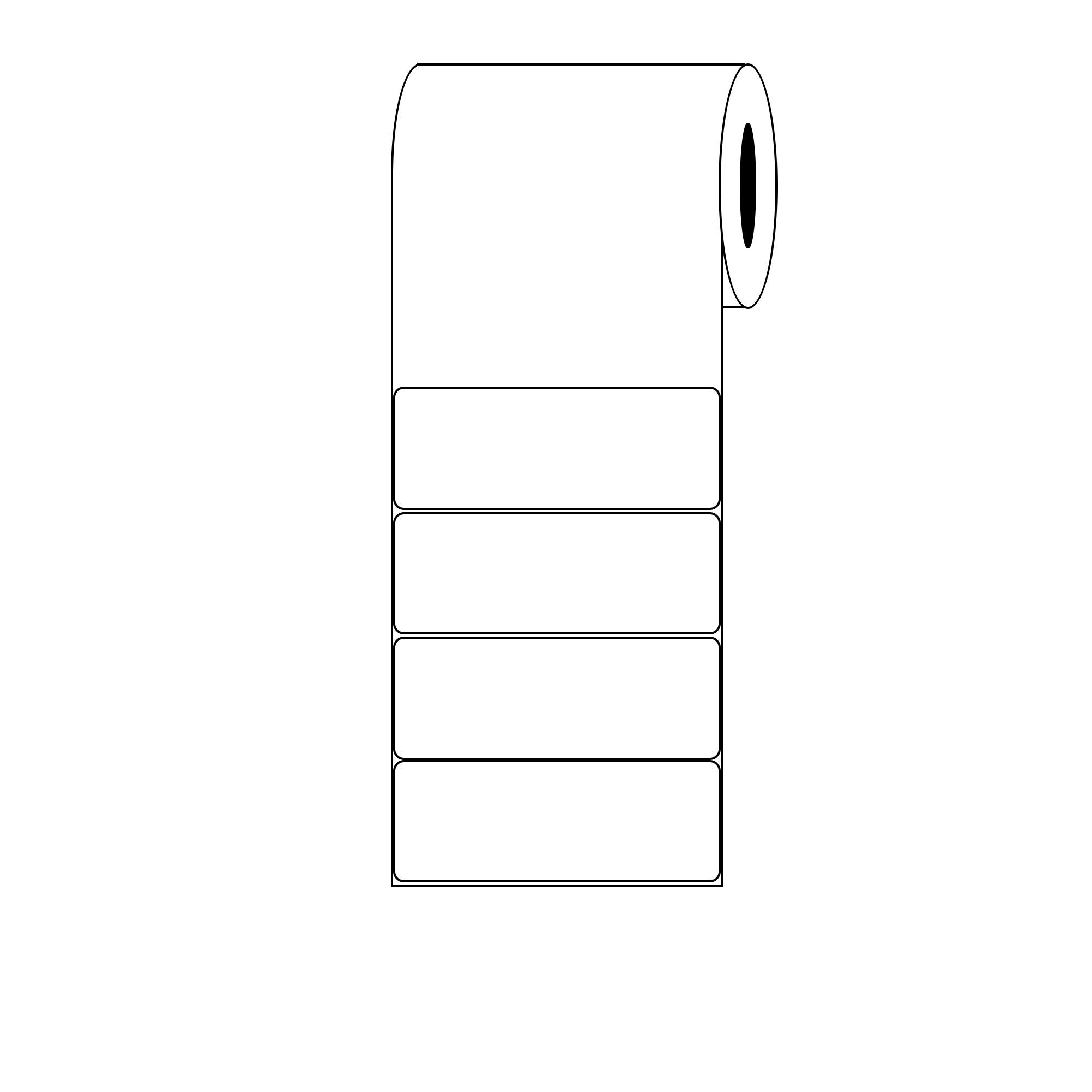 Kenco Premium 8" X 3" High Performance Gloss Poly Roll-Fed Inkjet Labels. Compatible with Primera LX1000 & LX2000 Printers. 650 Labels per Roll on a 3" Core and 6" Outer Diameter.