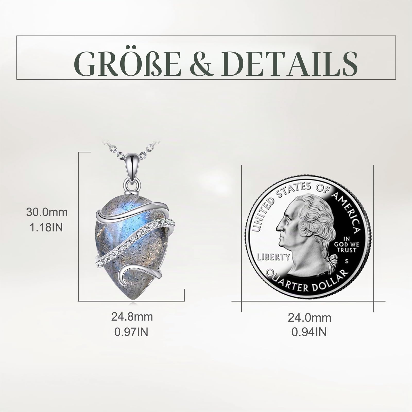 POPLYKE Labradorit/Larimar/Lapis Lazuli/Türkis/Opal/Moonstone Halskette für Frauen Sterling Silber Teardrop Halskette Schmuck Geschenk für Frauen