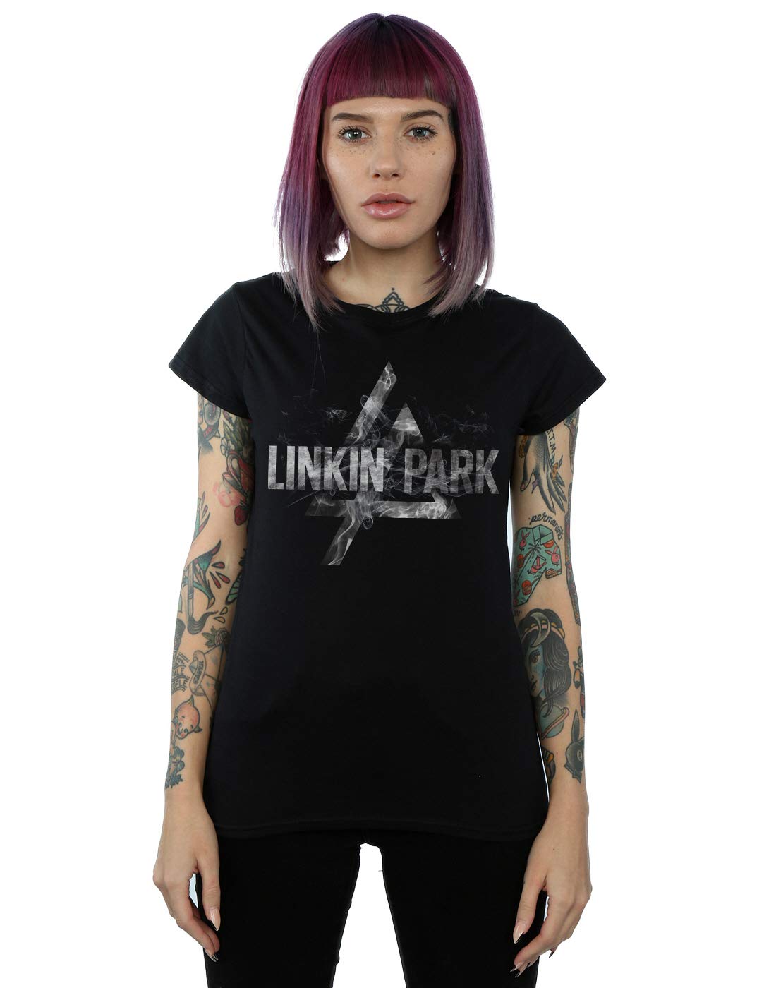 Absolute Cult Women's Black Linkin Park Prism Smoke T-Shirt XX-Large