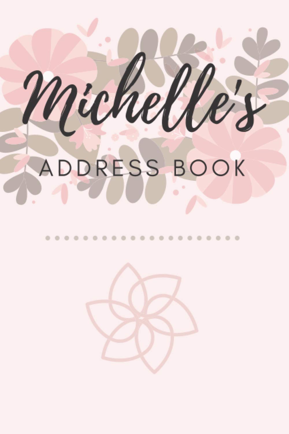 Address Book | Michelle: 6 x 9 Inches | 208 Entries | 104 Pages | Contact Book | Alphabetical with Letter on Each Page | Name | Address | Phone | Numbers | Email | Notes