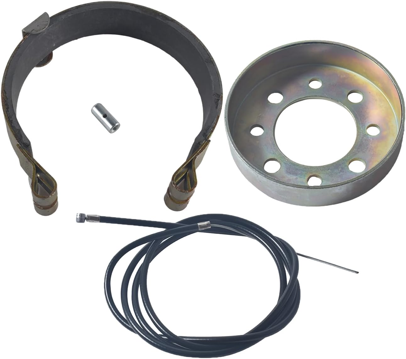 4" Rear Drum Brake Band & 65" Cable Kit for Manco Bandit Critter 1492 4316 297 Rotary 484 Azusa 2251-B Yerf-Dog Predator 212cc 196cc Go Kart Yard Cart Dune Buggies Mini Bike ATV Performance Parts