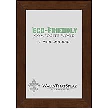 wallsthatspeak Marco de fotos de nogal moca de 11 x 19 para carteles, rompecabezas o obras de arte, marcos de fotos moldeados con borde ancho de 2 pulgadas