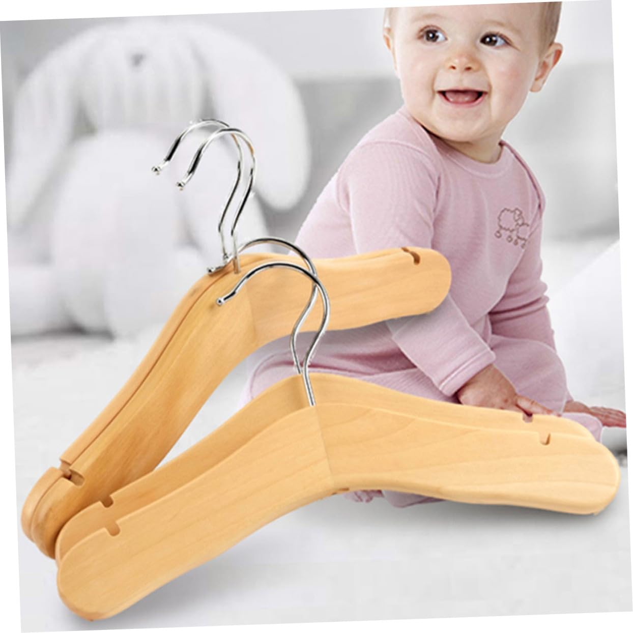 Perchas de Madera para Niños 5 Piezas, Perchas Pequeñas