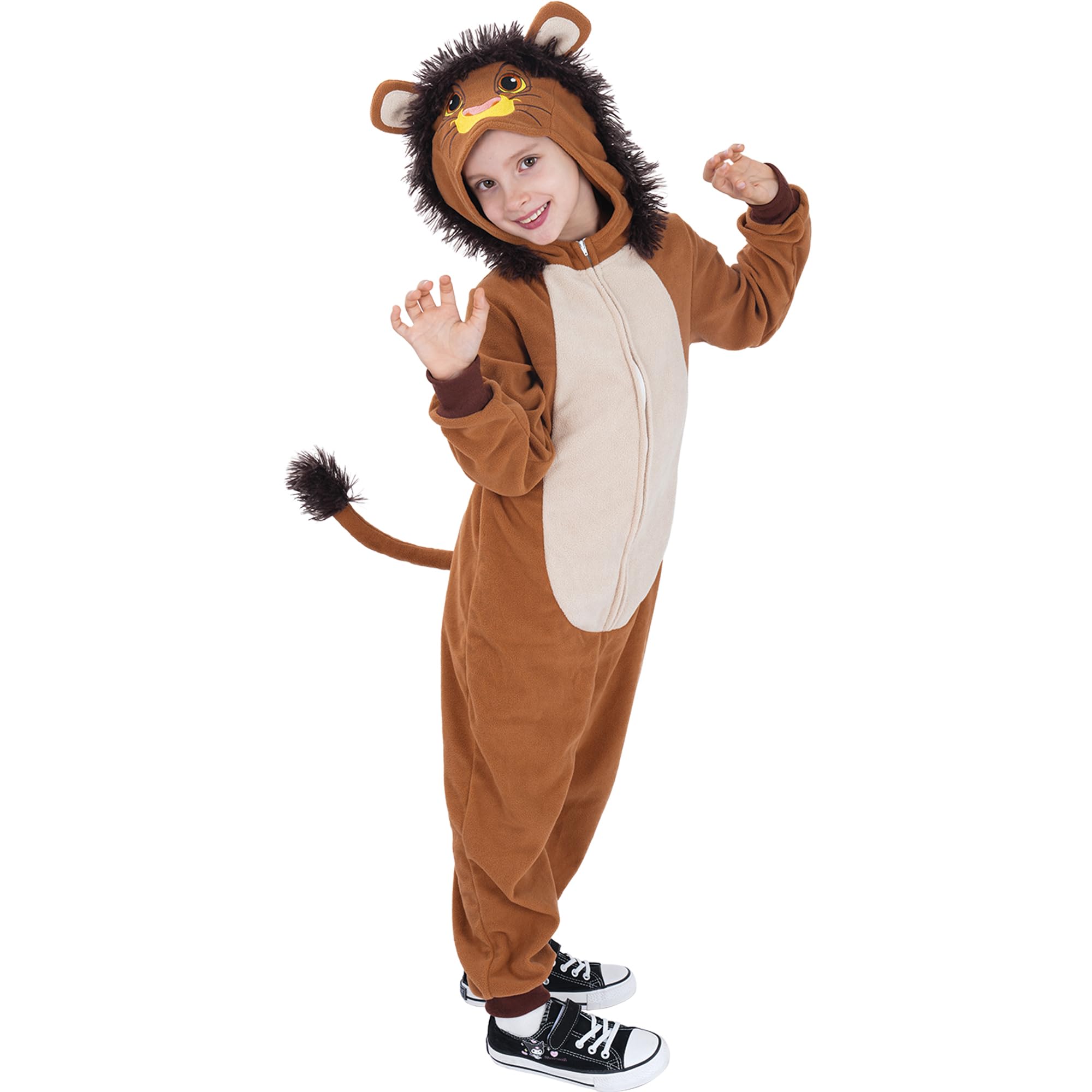 Wizland Kids Animal Onesie Cheetah Costume Cow Monkey Onesie Bear Dalmations Elephant Lion Donkey Suit for Kids