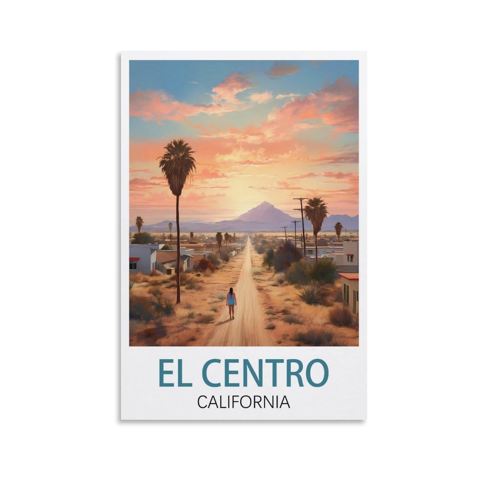 Vintage Metal Tin Sign Kitchen Bar Novelty Gift Metal Tin Wall Décor Sign El Centro California Posters 30x30cm