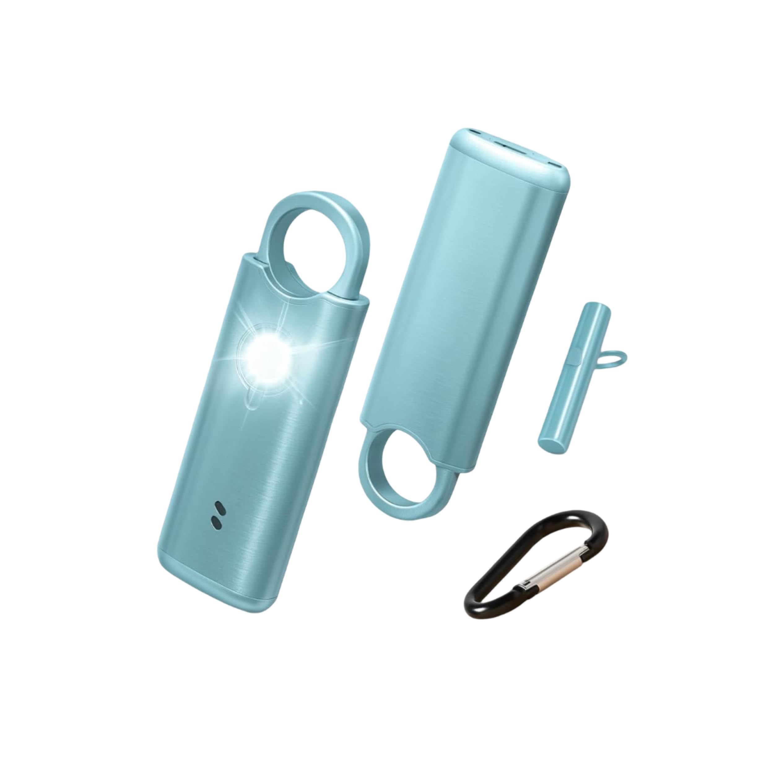 Voltek News Kit Alarma Metal Pestillo de Seguridad Mujer Defensa + Detector Puerta y Ventana Autodefensa Auto Alarma Mini Independiente + Silbato Emergencia Personal Lámpara Potente 135 DB, USB-C