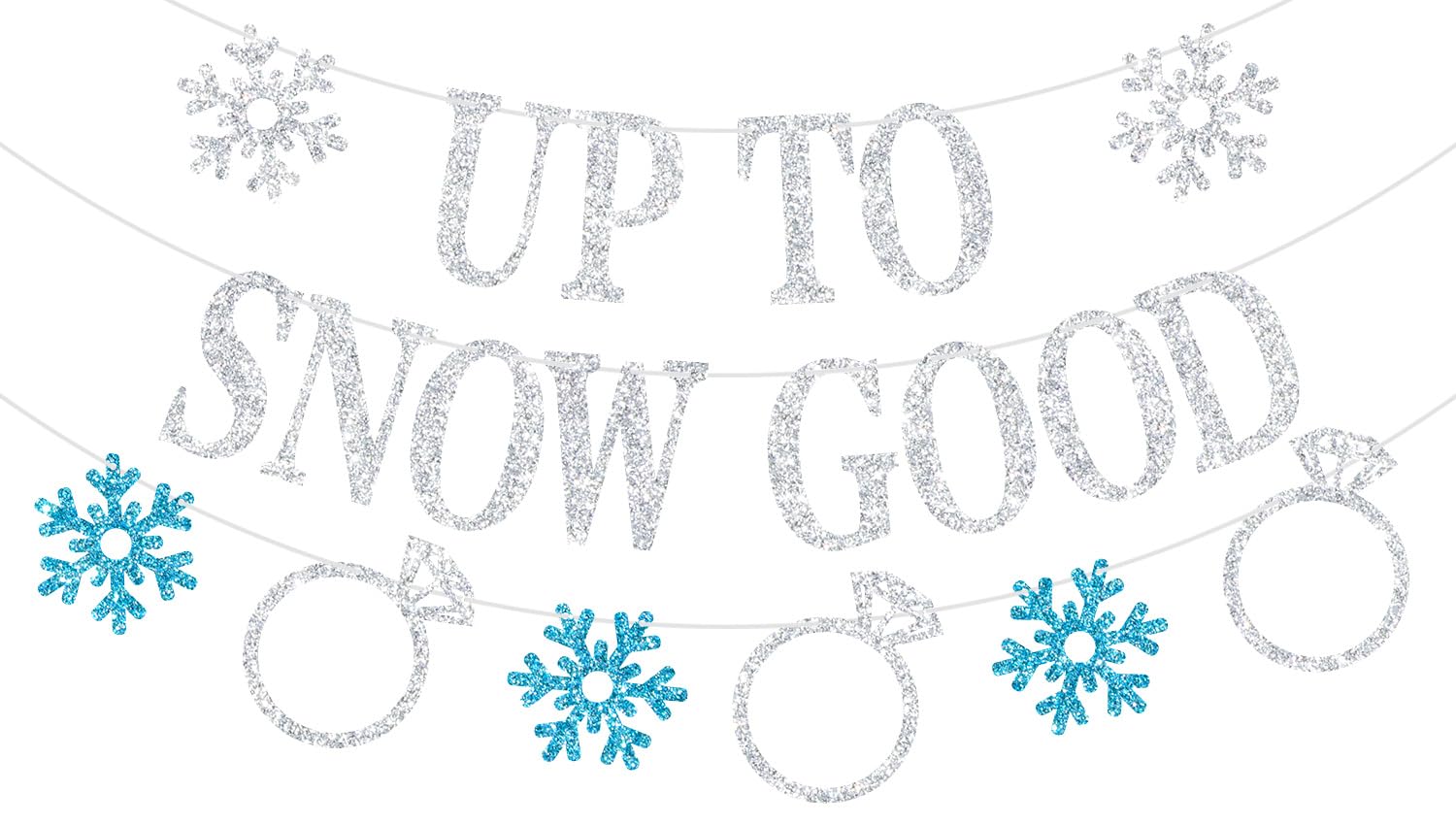 Bannière Snow in Love sur thème flocon de neige, cadeau pour futurs mariés