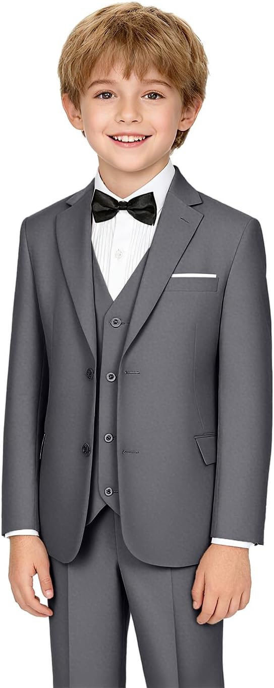 Boys Suit Kids 5 Piece Tuxedo Suit Set for Teen Boys Formal Dresswear - Image 2