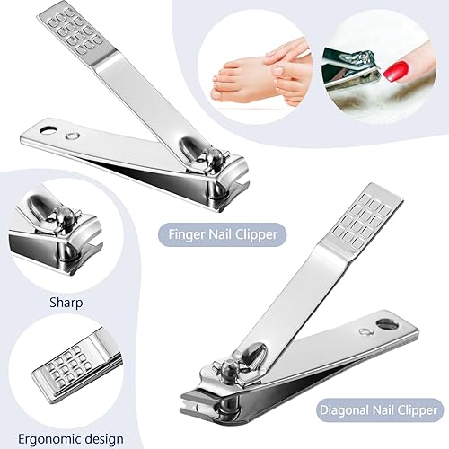 Miniatura 4 de Geosar Juego de 50 juegos de manicura de viaje, cortaúñas, pedicura, herramientas profesionales para el cuidado de uñas, juego de uñas de acero