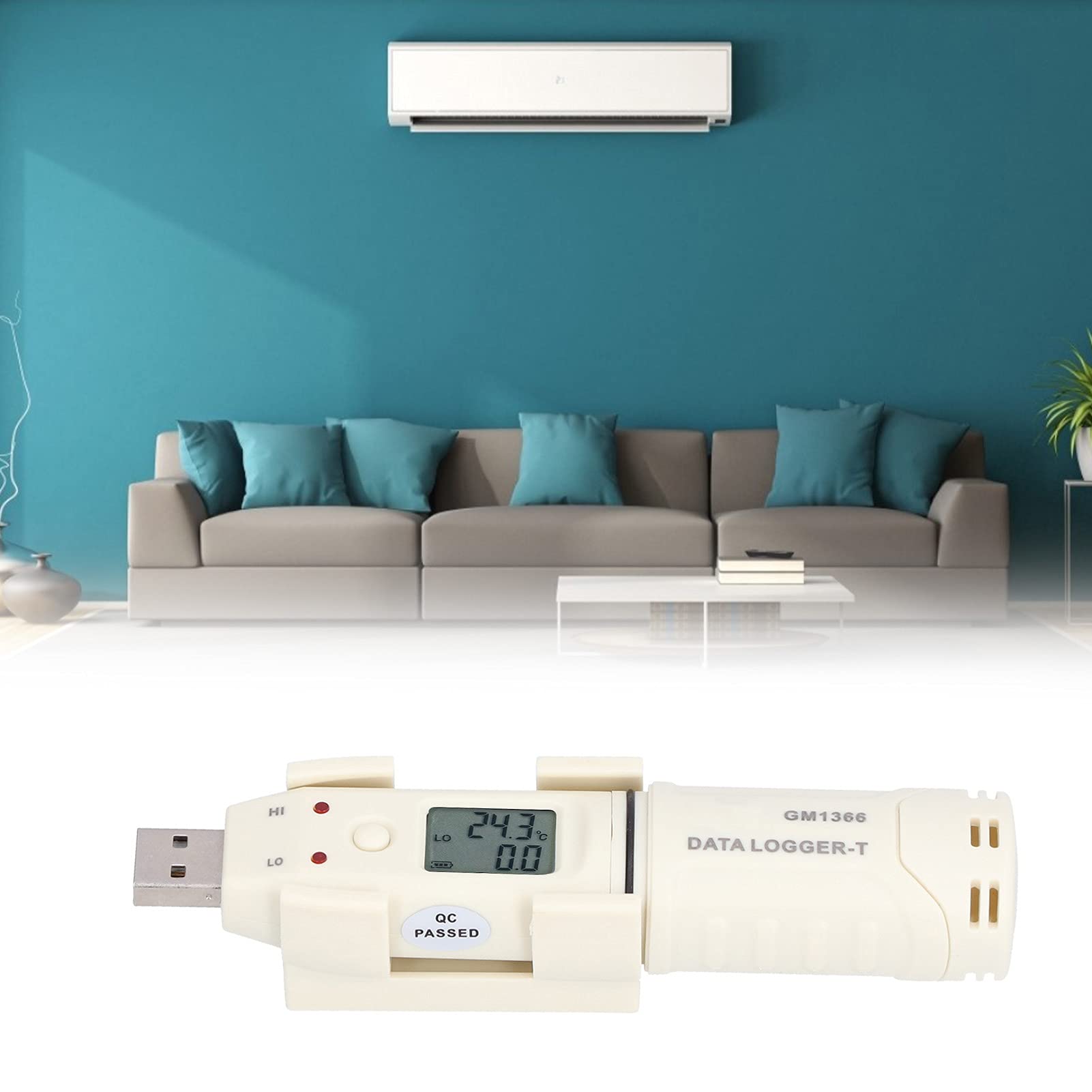Cyfrowy rejestrator temperatury USB Inteligentny rejestrator temperatury LED w pomieszczeniach wewnętrznych do domowego biura