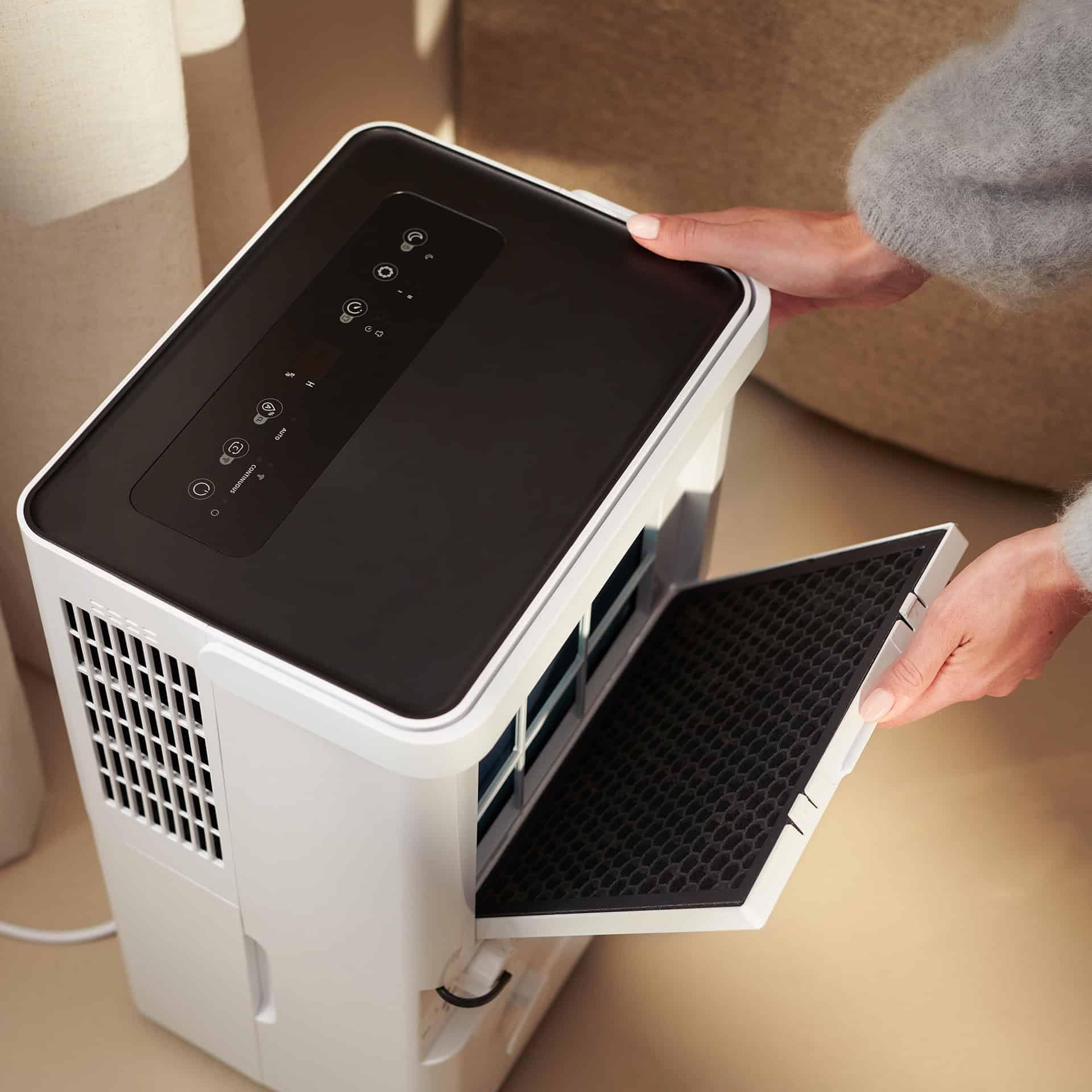 Duux Bora Smart osuszacz powietrza, 20 l / dzień, zbiornik na wodę 4 l, dehumidifier z higrostatem, tryb suszenia prania