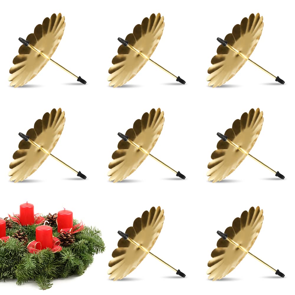 Lot De 6 Bougeoirs à Tige - Couronne De L'Avent - Argenté - Bougeoir Pour Bougies à Tige - Couronne De L'Avent - Bougeoir En Métal Avec Mandrin ( Argenté