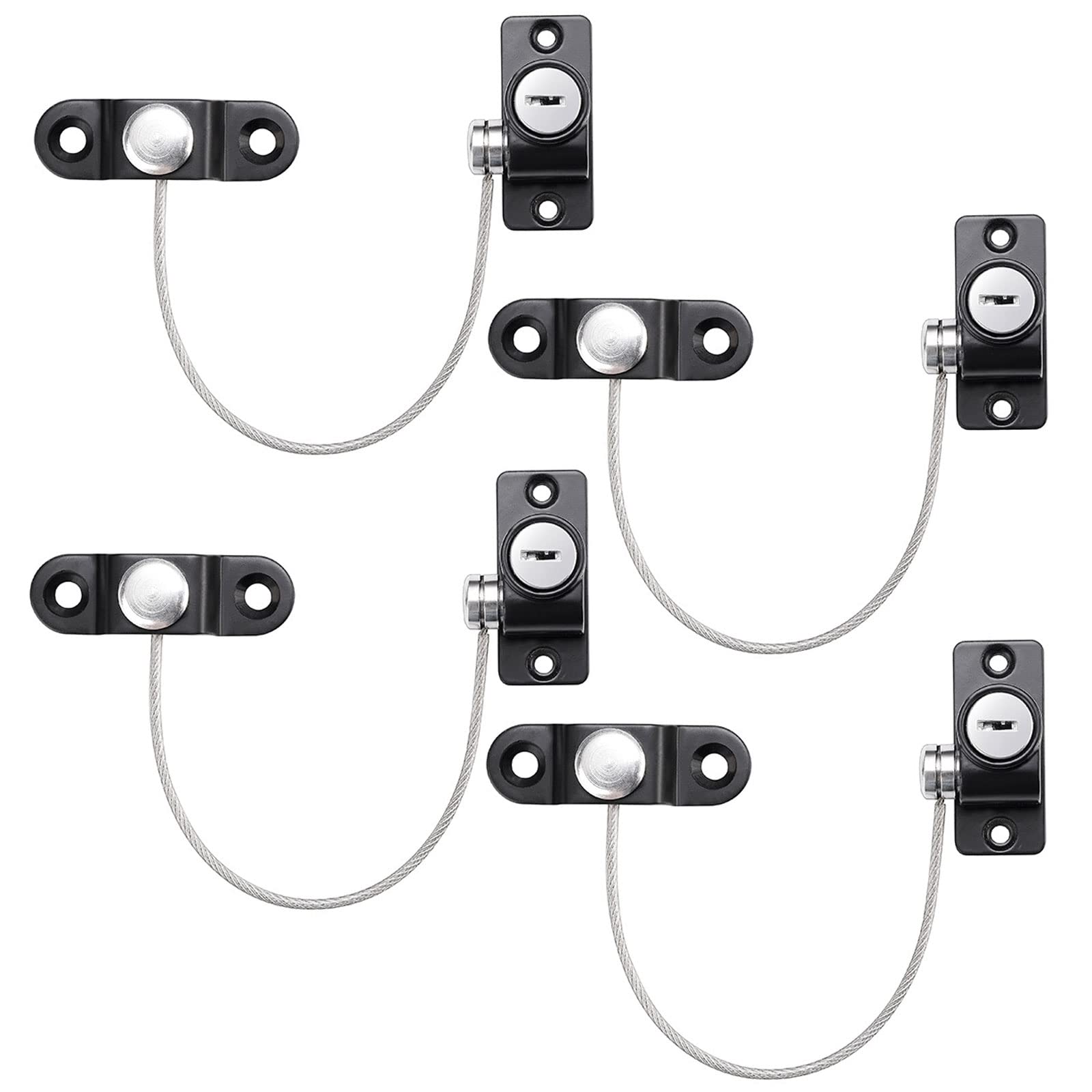 Cerraduras de seguridad para ventanas, cerraduras de seguridad para niños, cerraduras de cable duraderas con tornillos para uso doméstico y comercial
