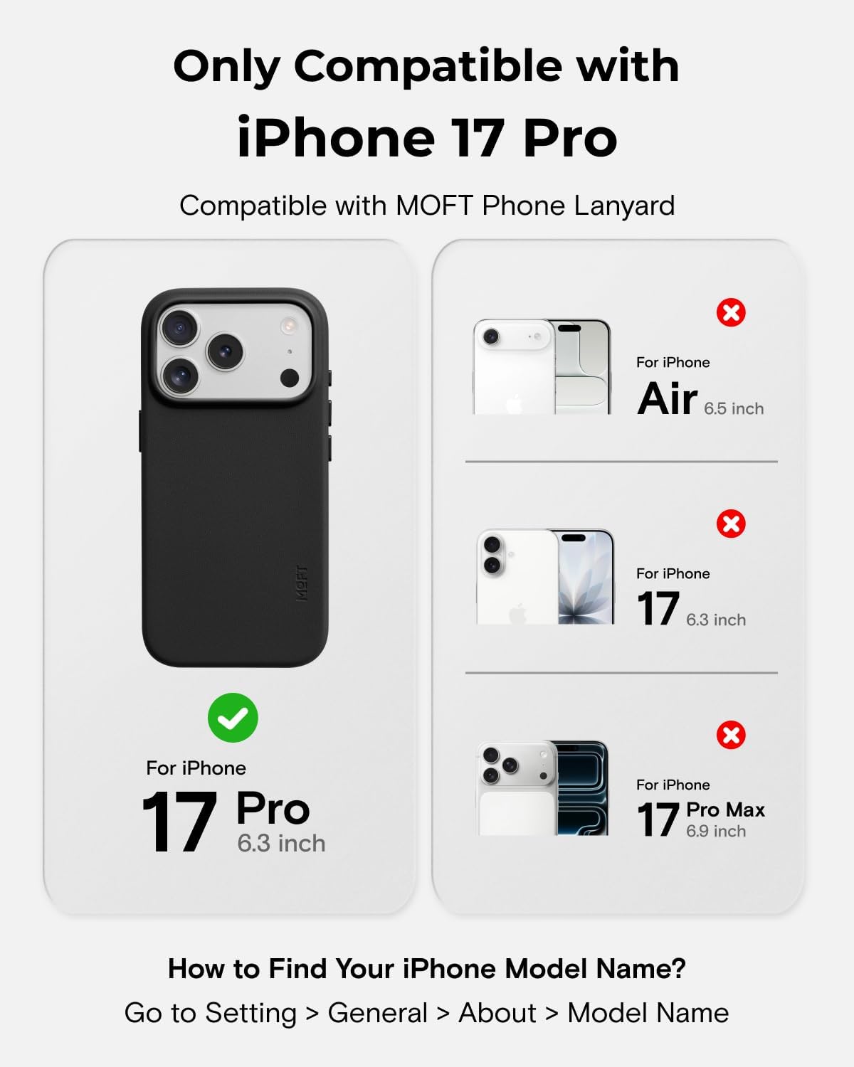 MOFT MOVAS Snap Case for iPhone 17 Pro, MagSafe Compatible, Soft-Touch Vegan Leather, Classic Minimalist Design, Lightweight, Stain-Resistant & Camera Protection, Jet Black iphone 17 pro Jet Black