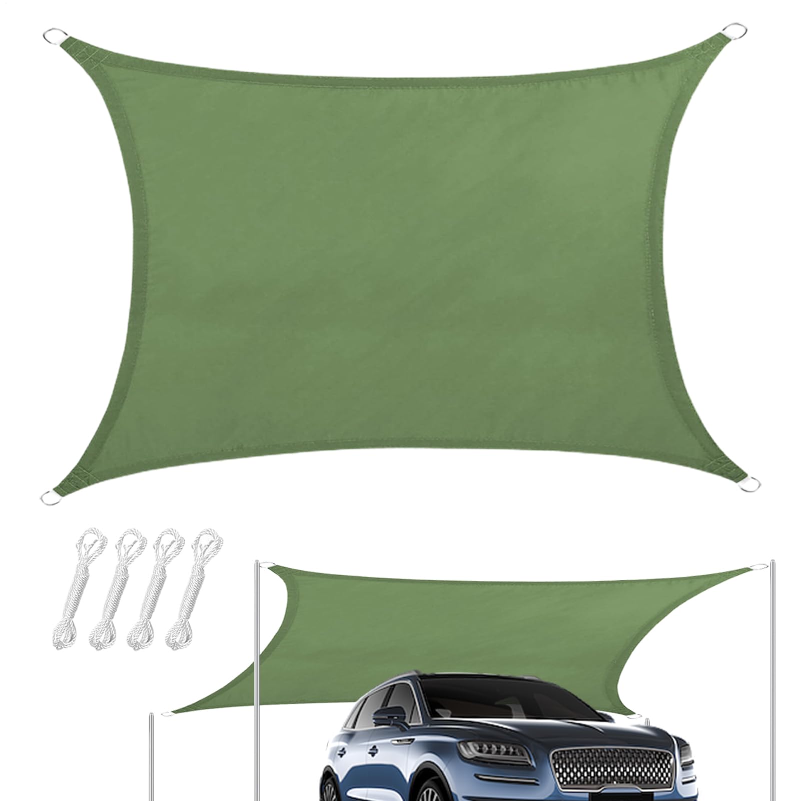 Toldo rectangular vela de sombra exterior impermeable para terraza y jardin