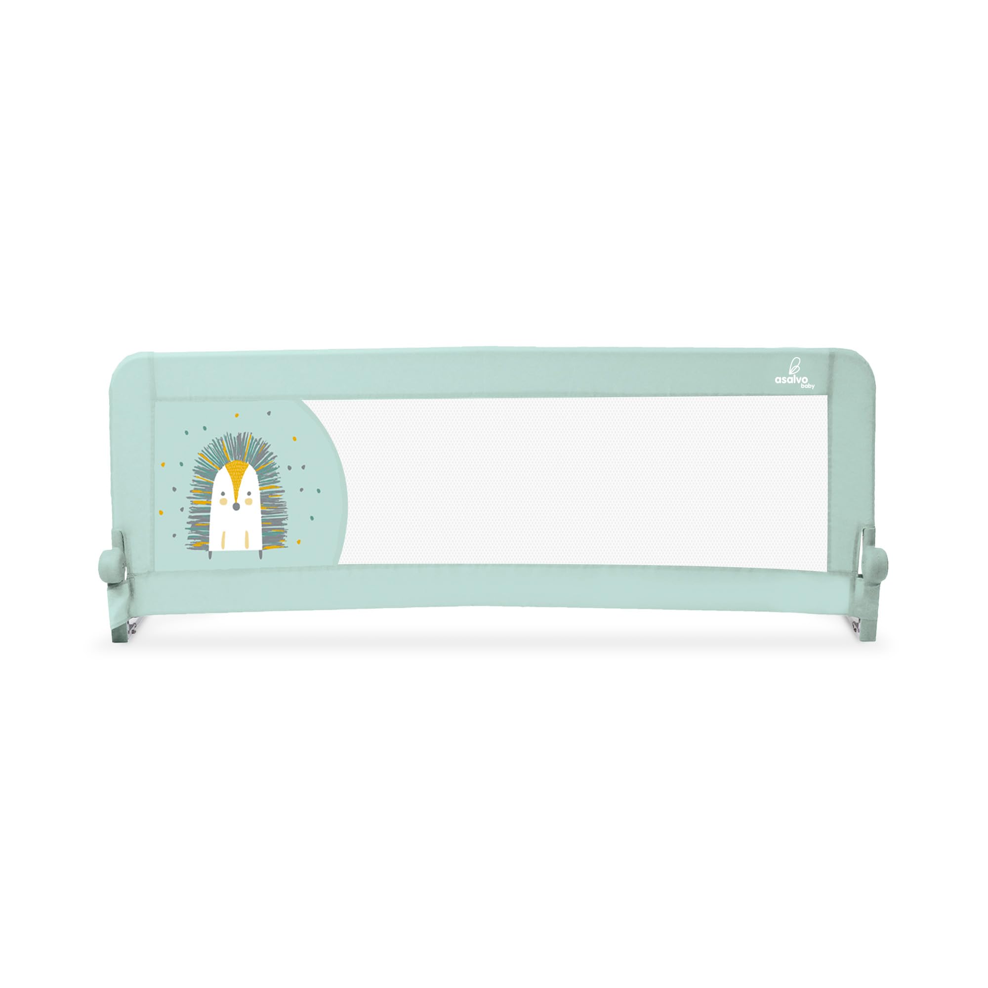 Asalvo Barrera de Cama 2 en 1 de 150 cm para Niño - Abatible con Correas Ajustables + Apta para Cama Nido + Instalación Fácil y Lavado Sencillo - Protección Segura y Estable - Blanco — view 11