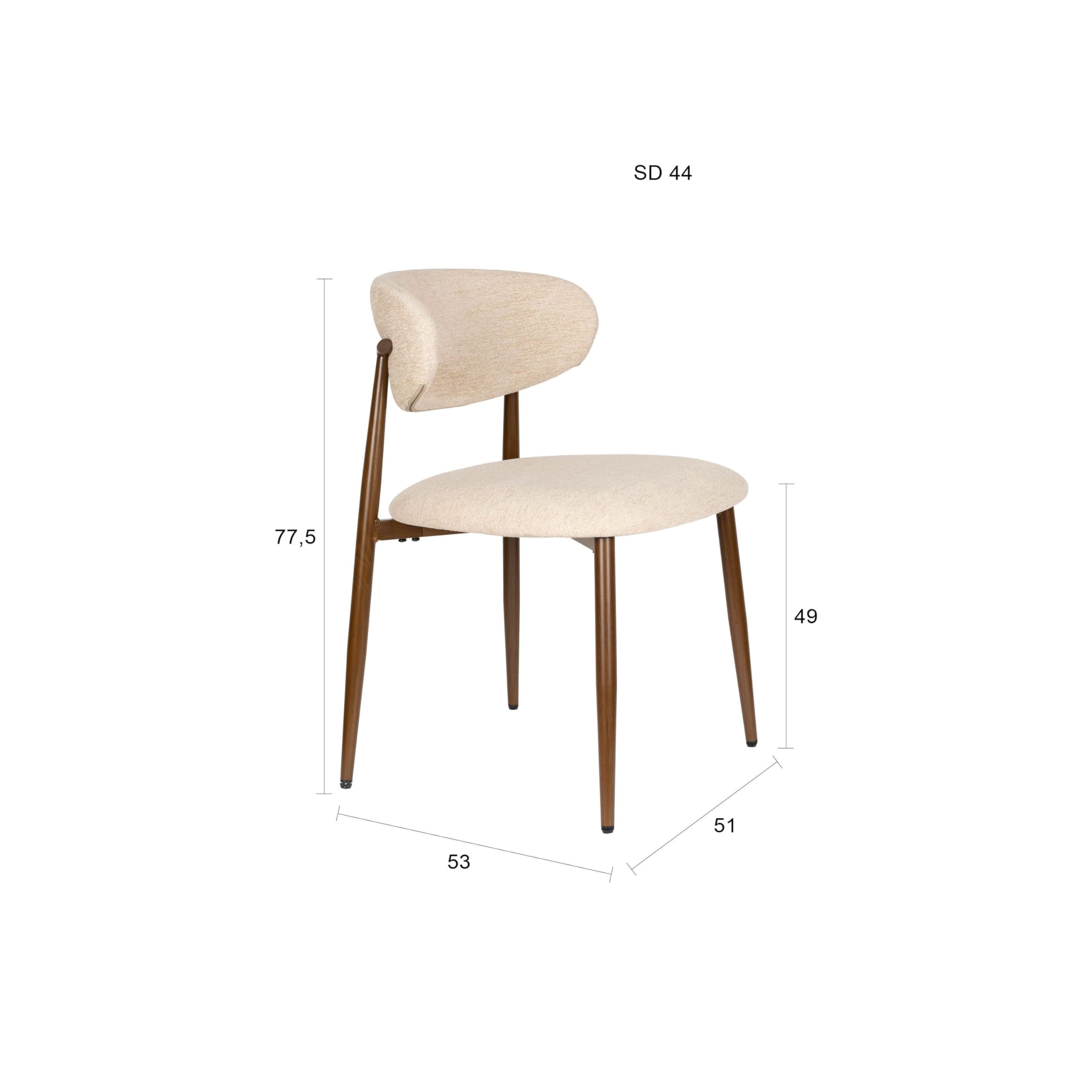 Noor Esszimmerstuhl Beige - 2 er Set
