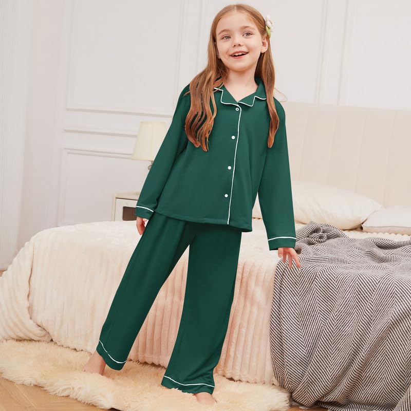 CHILDRENSTAR Girls Boys Pajamas Sets Long Sleeve Button Down 2 Pieces Nightwear Shirt Kids Lounge Set - Image 2
