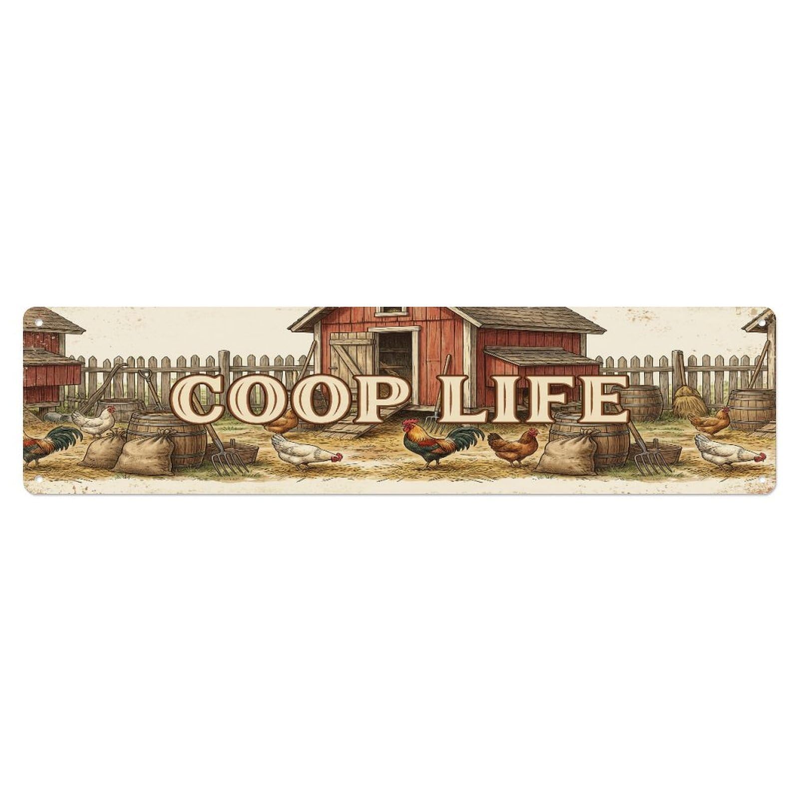 Xanthor Style Metal Tin Sign Vintage Yard Coop Farmhouse Funny Hen Backyard Farm