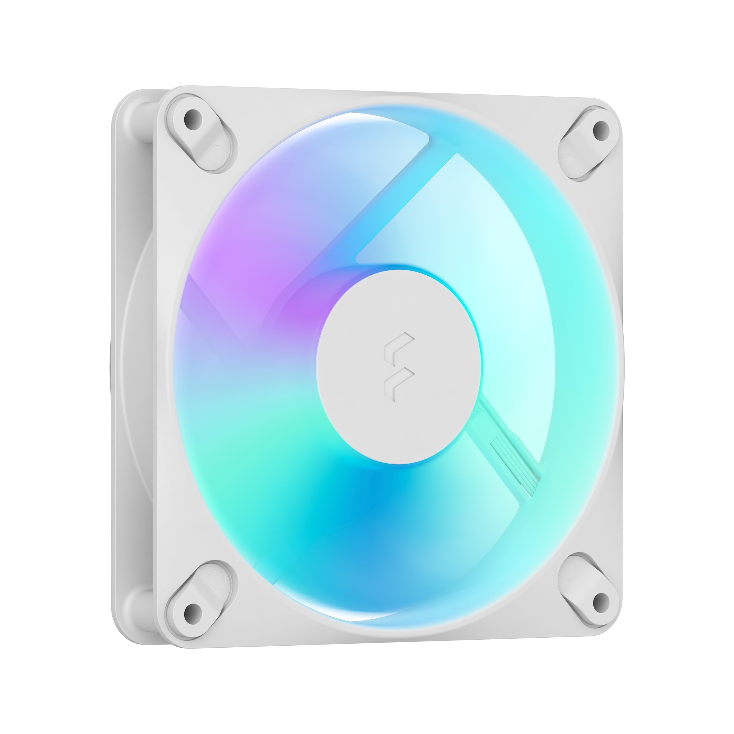 Fractal Design Dynamic 3 120 mm RGB White PC Case Fan - ARGB Addressable Lighting, White Frame, Fluid Dynamic Bearing, Compatible with 3-Pin Headers