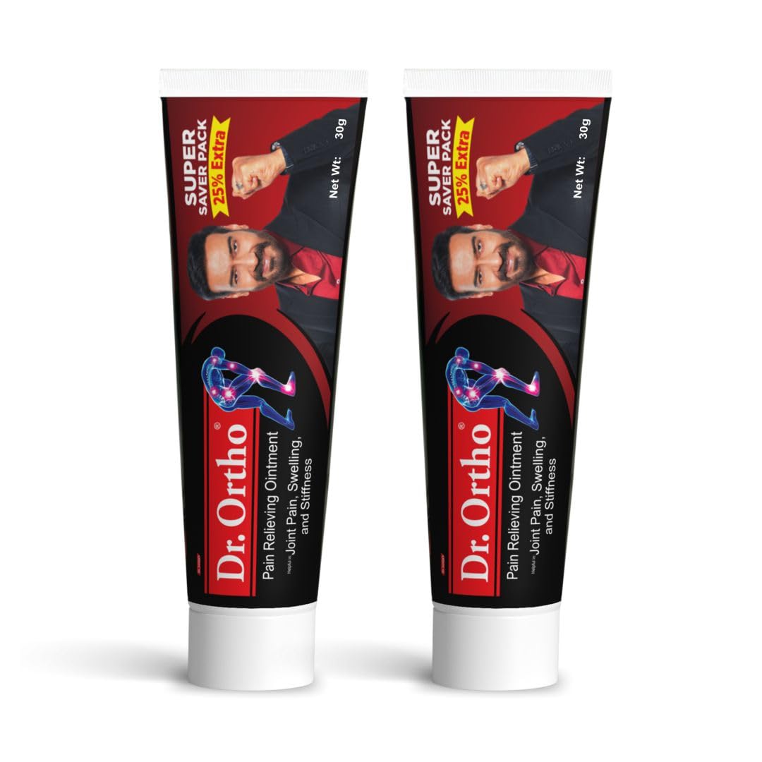 Dr.Ortho Ayurvedic Pain Relieving Ointment For Joint Pain, Neck Pain, Knee Pain, Muscle Pain | Herbal Remedy Reduces Muscle Stiffness | Quick And Effective Result And Reduces Muscle Stiffness - 30 Gm (Pack Of 2)