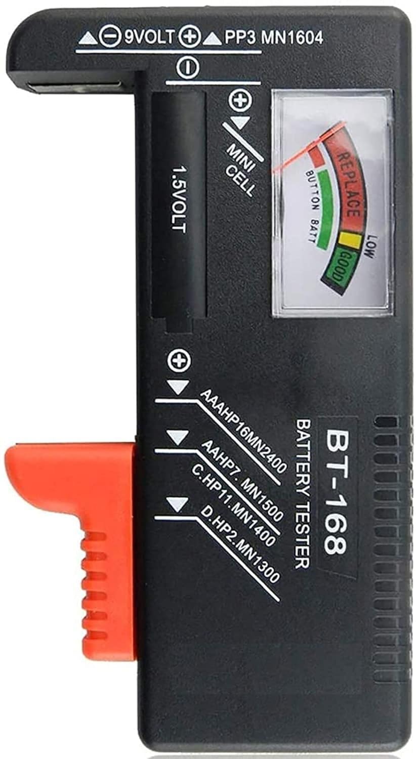 Black Olive Battery Tester Universal Battery Checker For AA AAA C D 9v 1.5v Button Cell Batteries Battery Powered Cell Batteries Requires No Battery For Operating - Black-picture-34