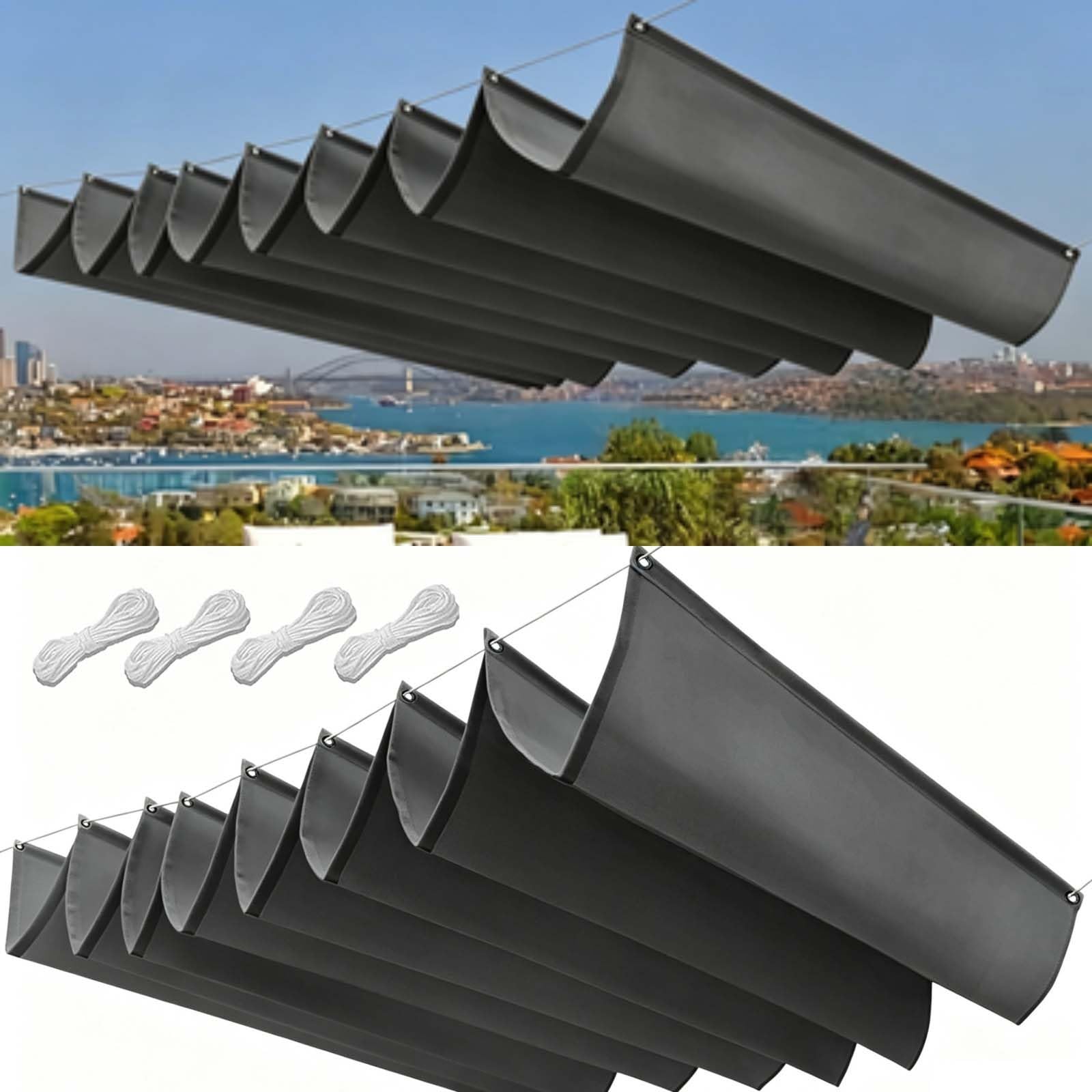 Filet d'ombrage indéchirable protection UV 98% toile grise pour terrasse