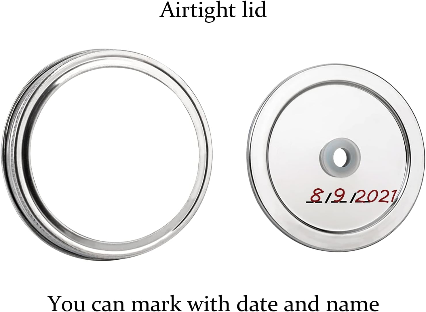 JILLMO Fermentation Kit, Stainless Steel Lids with Weights & Airlocks