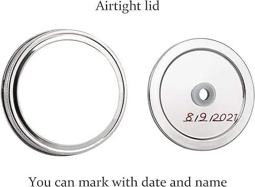 Miniatura 2 de Jillmo Kit de fermentación, tapas de fermentación al vacío con pesas de fermentación para tarros de boca ancha, paquete de 3