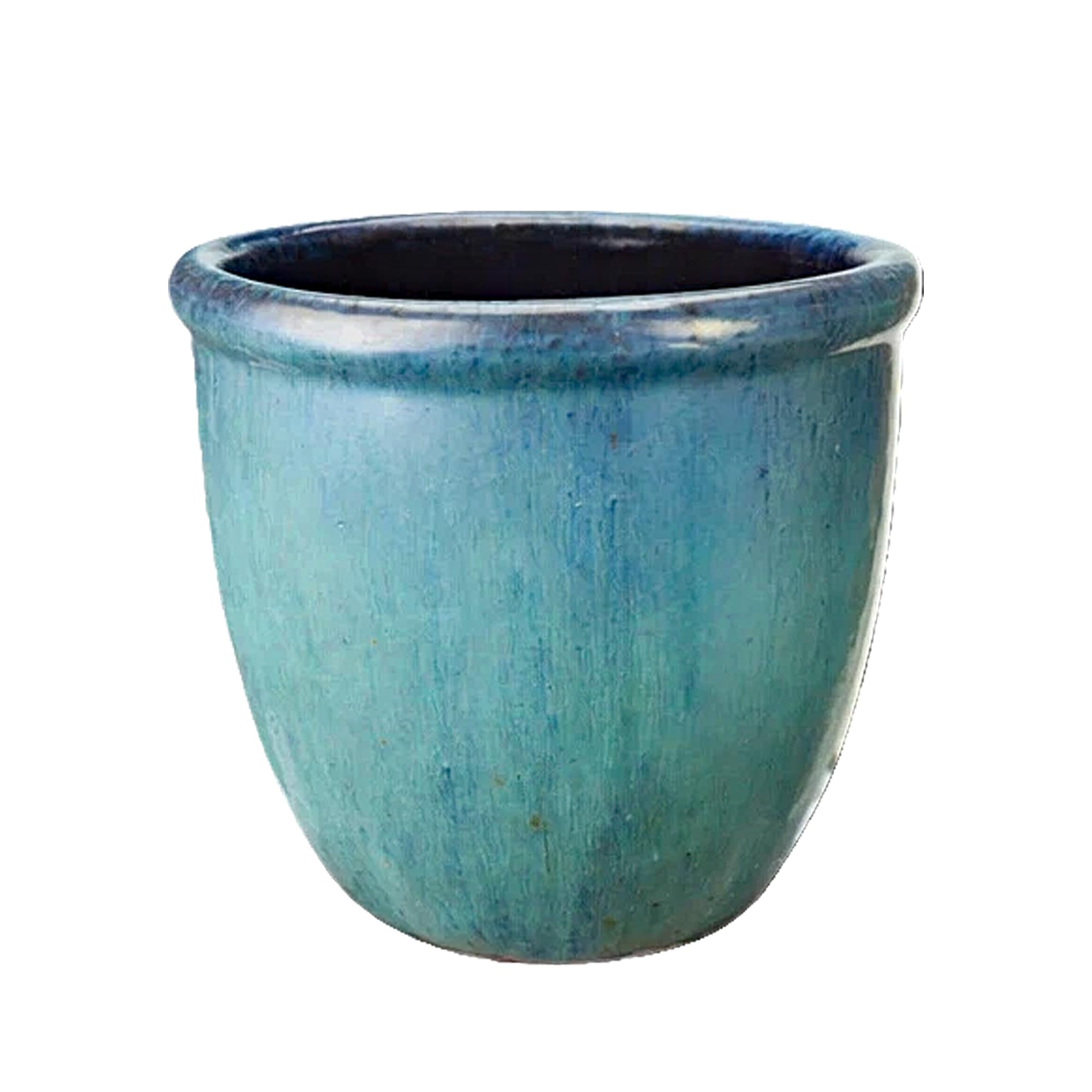 Steinzeug-Blumentopf/Pflanzkübel Farmer Grün-Blau 28x22cm frostfest