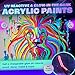 neon nights 2-IN-1 Glow In The Dark Acrylic Paint Set Glows in the Dark & under UV Blacklight - Set of 8 Self-Luminous Neon Paints for Halloween - German Premium Quality - 8 x 20 ml /