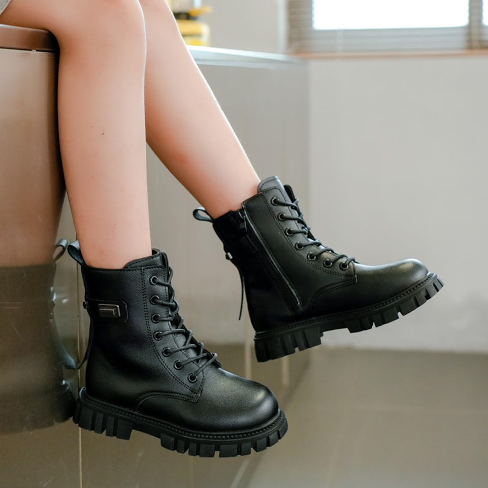Generisch Kinderschuhe Modische Stiefel mit dicken Sohlen für Babys Kleinkinder als Prinzessinnenstiefel mit weichem Innenfutter