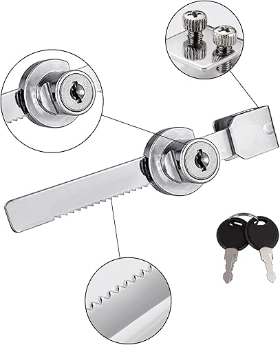 Miniatura 4 de Paquete de 8 candados para puerta corrediza de cristal con 16 llaves (con llave similar)