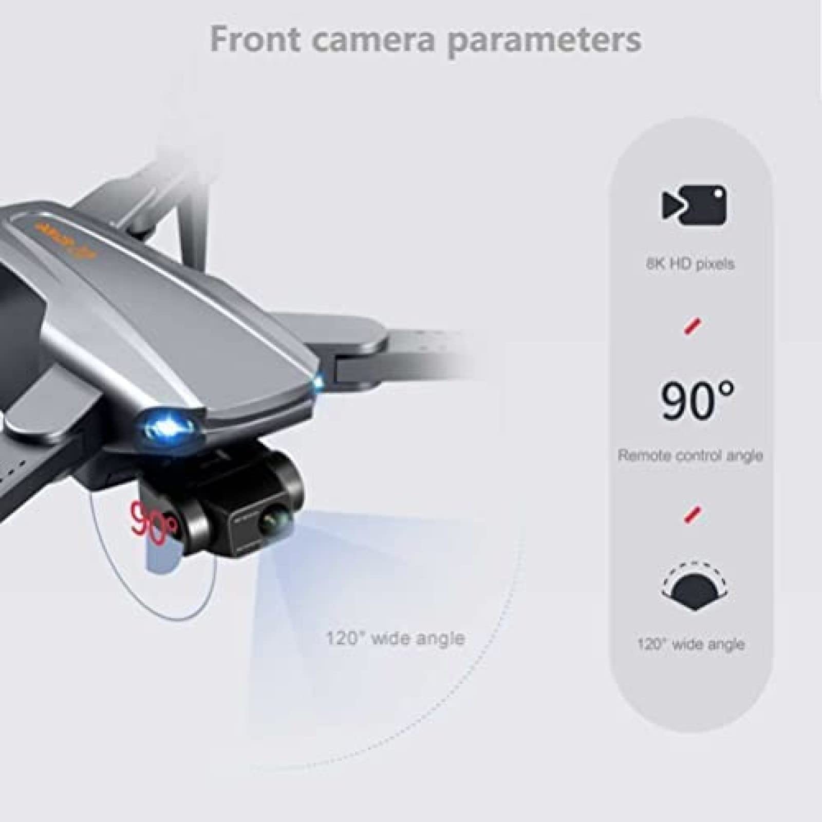 Drony GPS 5 GHz WiFi FPV, mini dron z kamerą 8K HD, składany dron z 3-osiowym gimbalem, dron GPS z silnikiem bezszczotkowym, optyczne pozycjonowanie przepływu, tryb bezgłowy, pomarańczowy