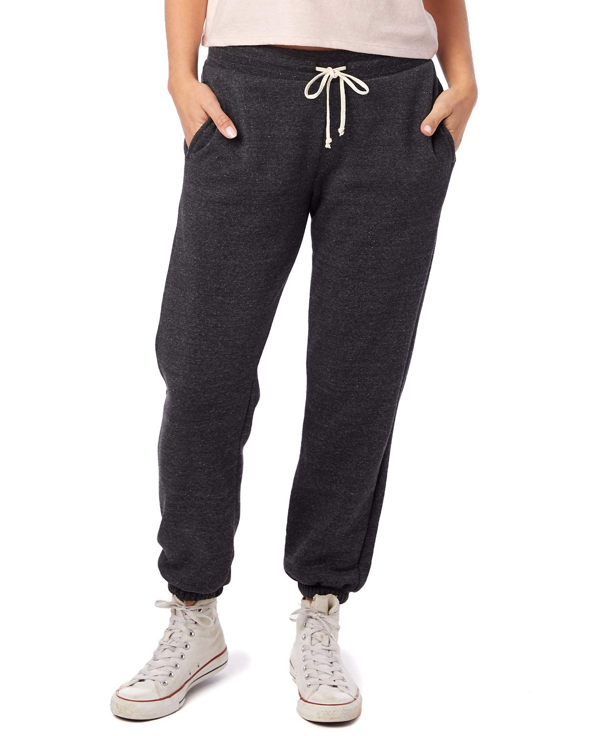 AlternativeWomen's Sweatpants, Washed Terry Cuffed Fleece Sweatpant