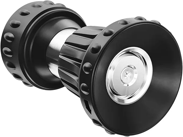 HOSUN Fire Hose Nozzle for Garden Hose, Heavy Duty Fireman Style Garden Hose Nozzles, Leak Proof & Adjustable Water Nozzle High Pressure, Best for Watering Plant & Lawn, Washing Car & Pet (Black)