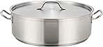 Winco Commercial-Grade Stainless Steel Brazier with Lid, 15 Quart