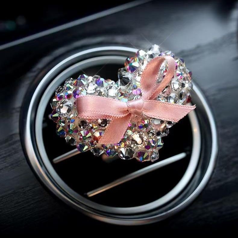 Image of 4 pcs Pink Heart Car Air Vent Clips Coquette Cute Girly Car Decor Accessories Interior Aesthetic Decorations Charm Stuff for Women Girl