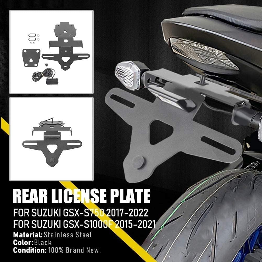 Motorcycle License Plate Bracket Holder Mount Tidy Fender Eliminator Kit with LED Tail Light for Su.zuki GSX-S750 GSXS750 GSX-S GSXS 750 2017-2023 GSX-S1000F GSXS1000F GSX-S GSXS 1000F 2015-2021