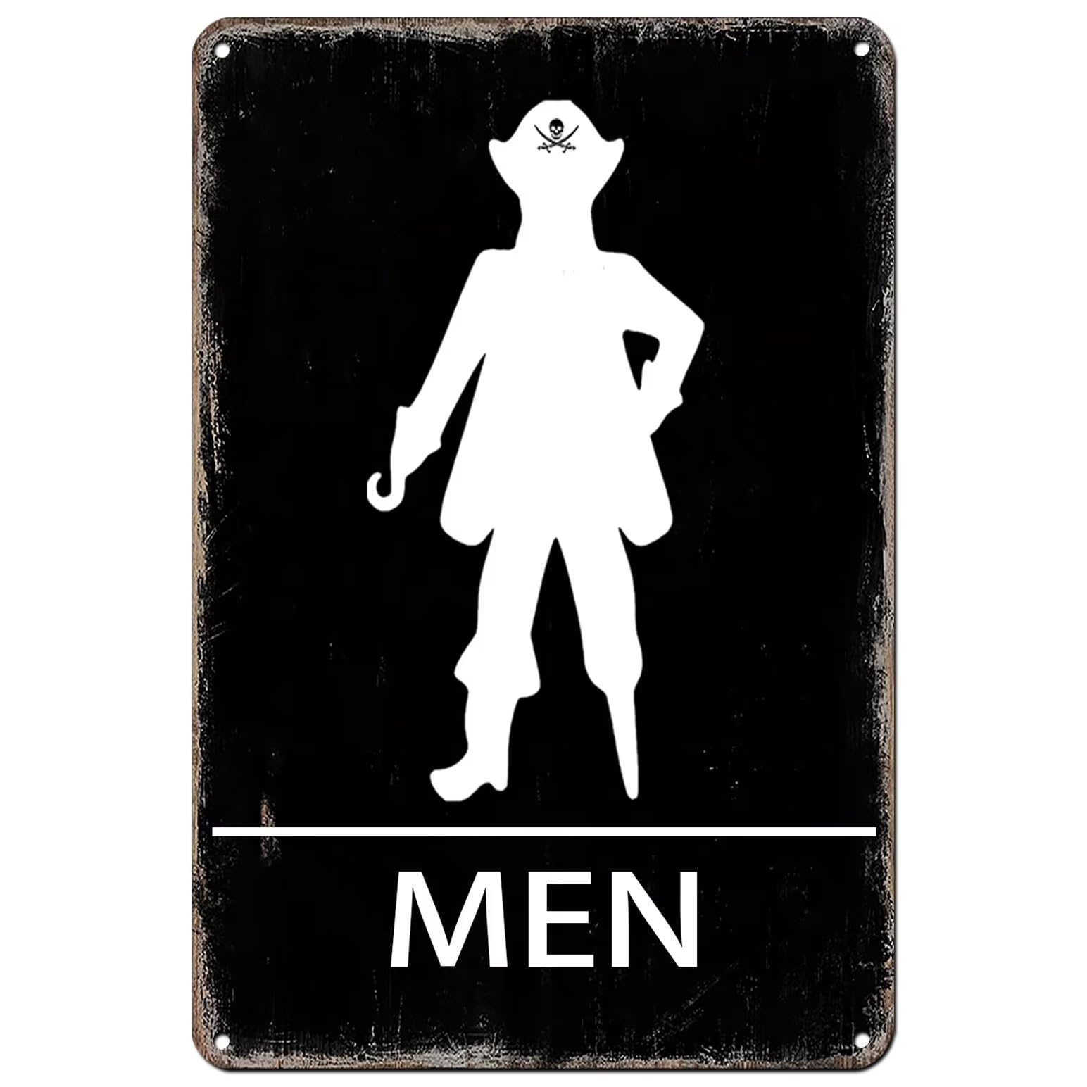 VOTHI Funny Restroom Sign;Mermaid & Pirate Vintage Restroom Door Sign;Nautical Decorations for home;Nautical Beach Theme Bathroom Decor 8x12 In