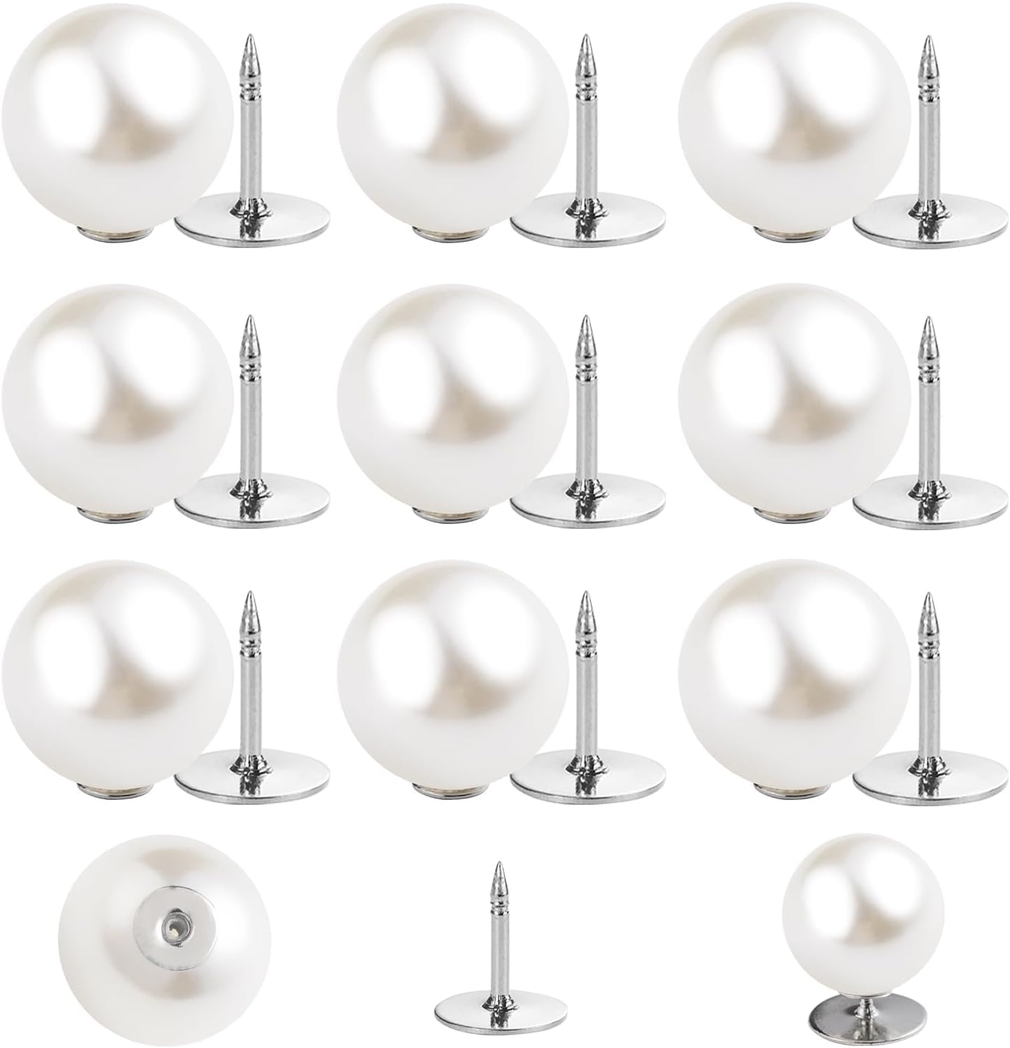 10 Sets Pearl Brooch Buttons,No Sew Buttons,Cover Up Buttons,Removable Reusable and Multipurpose for Sweaters Coat Shawl,for Women Girls (14mm)