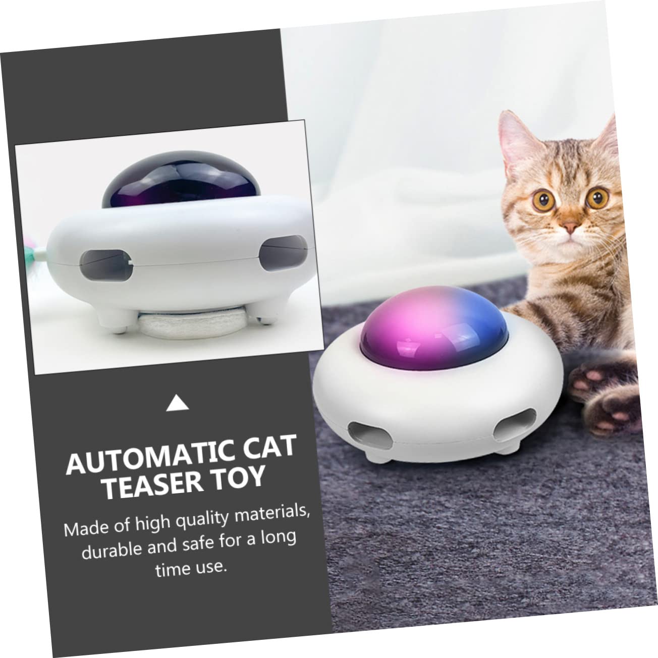 BESPORTBLE Automatisches Interaktives Katzenspielzeug Mit Rotierenden Federn Unterhaltsame Katzenbeschäftigung Für Drinnen Spielerisches Und Selbstunterhaltsames Katzenzubehör Fördert