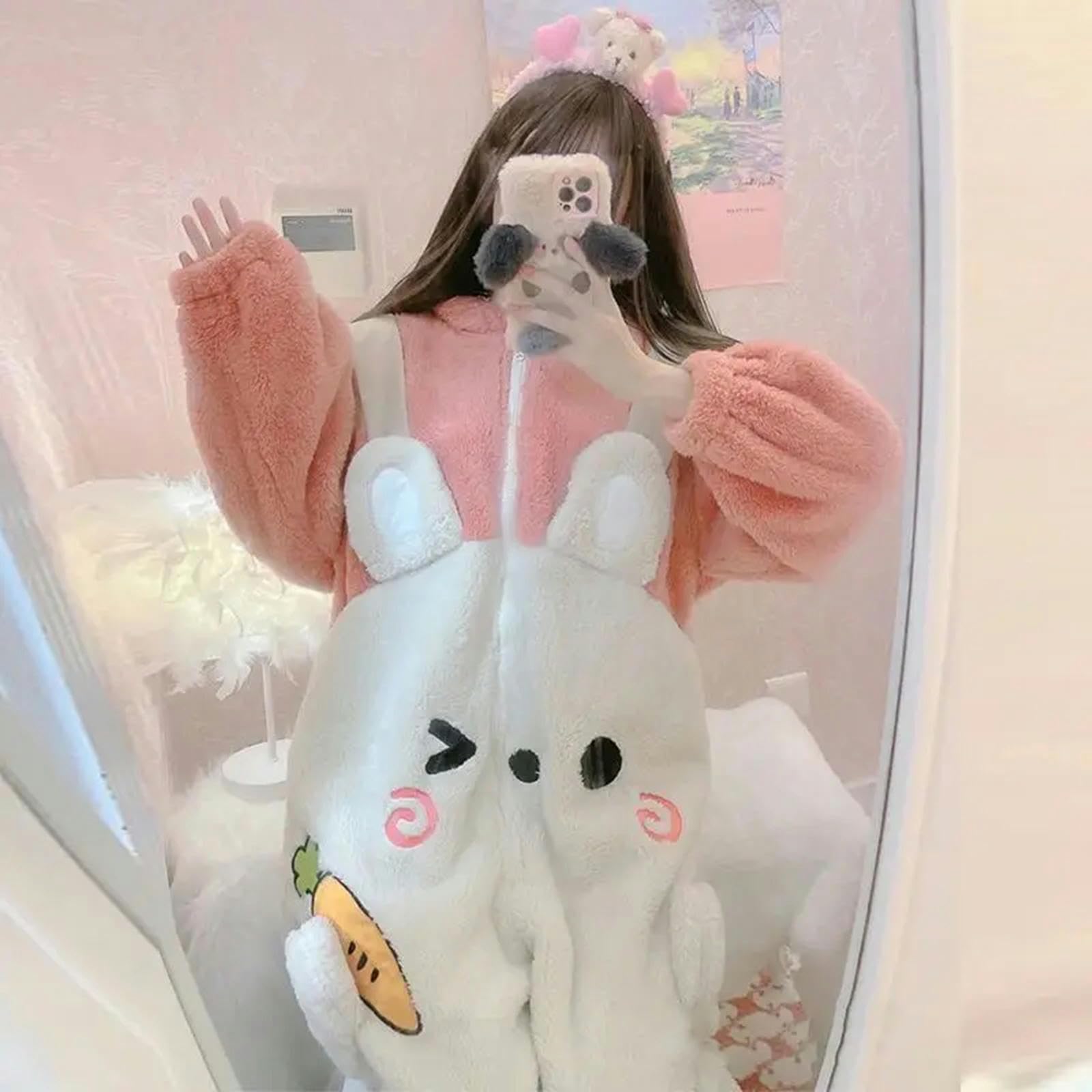 TEidea Schlafanzug Damen Winter Niedliche Hasen -Pyjama -Sets Für Frauen - Bunny Cosplay -Kostüm, Halloween -Pyjama