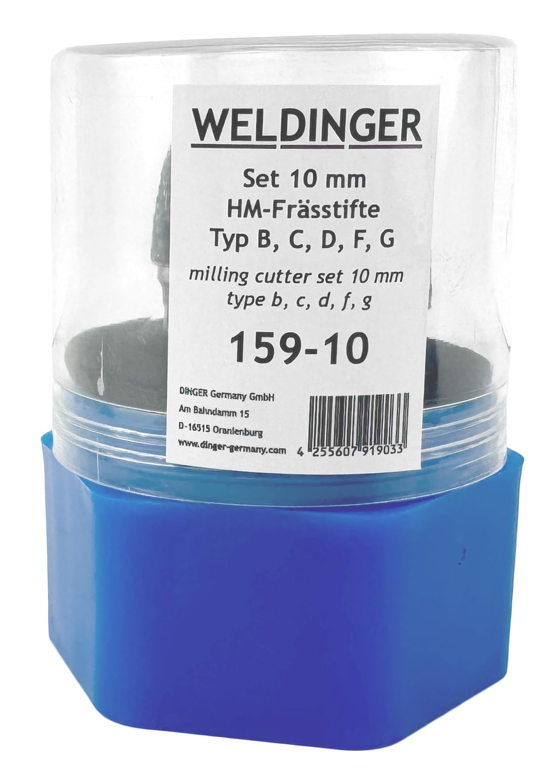 WELDINGER HM Frässtifte SET 10mm B C D F G für Metall und Geradschleifer