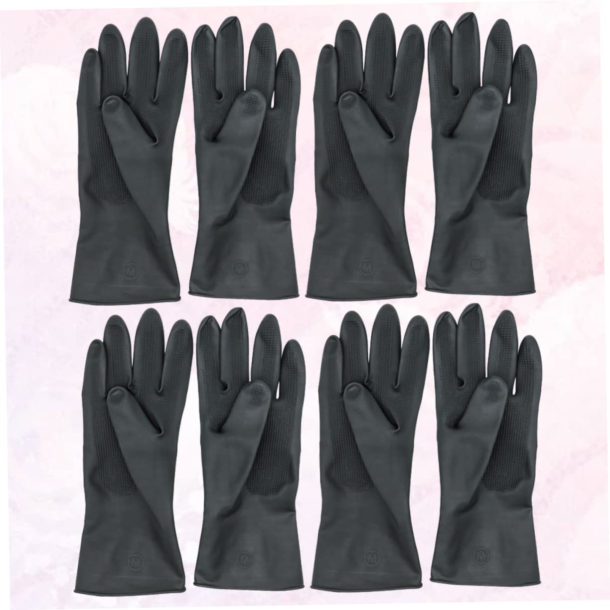 Solustre - 4 pares de guantes de teñido para el pelo, color negro, para peluquería, jardinería, talla S