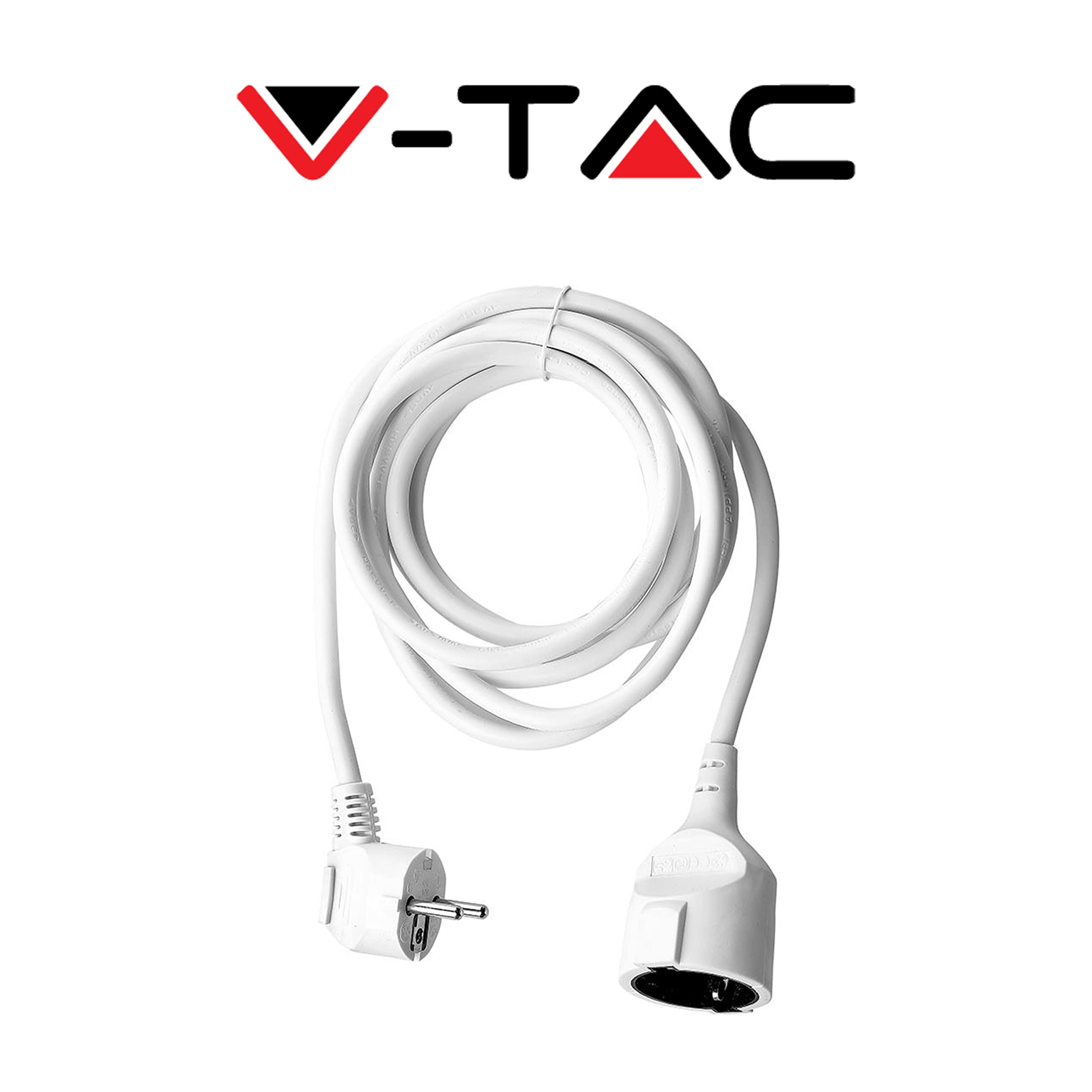 V-TAC Rallonge Électrique 5 MÈTRES - Prise Shuko - Prolongateur Électrique de Câble pour la Maison, Le Bureau, Le Magasin, Le Travail - Super résistante - Charge maximale 3680W
