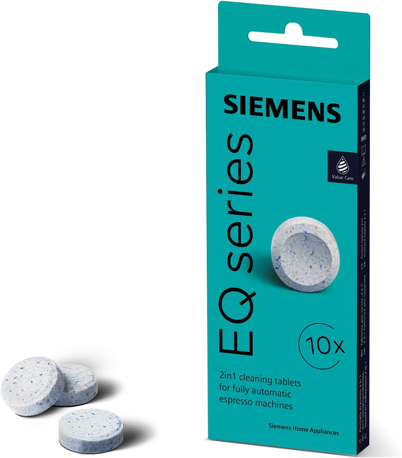 Siemens Pastilles de nettoyage Formule améliorée TZ80001A. Blanc.