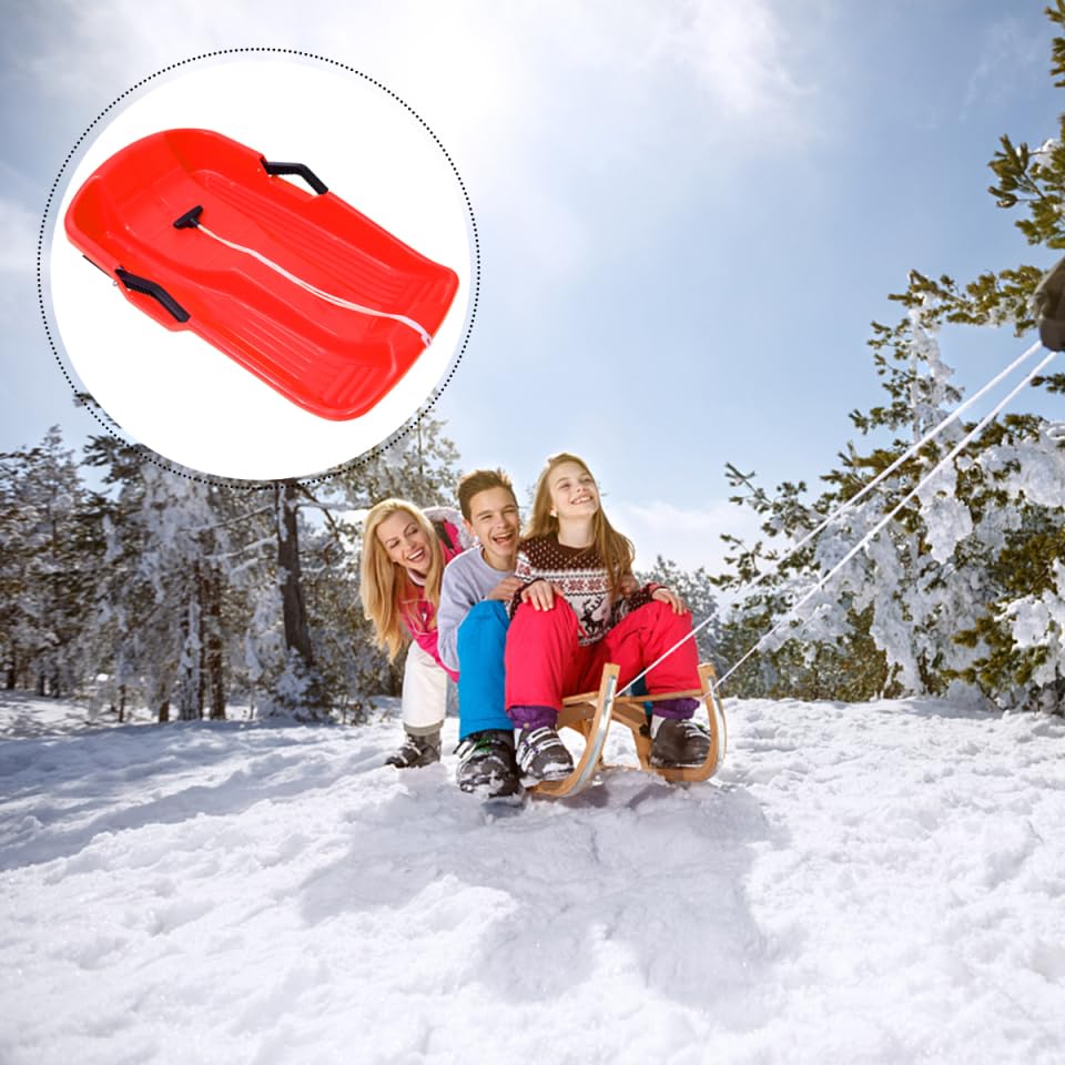 Abaodam Slitta da Neve in Plastica Ispessita 25 Pollici Leggera E Resistente con Impugnatura Antiscivolo per Bambini E Adulti Slittino da Neve Outdoor per E Sabbia