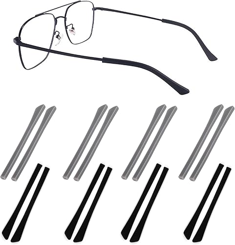 Miniatura 10 de Puntas de extremo de la patilla para gafas, soporte de tubo de silicona suave antideslizante, retenedores de gafas, puntas de repuesto para patillas