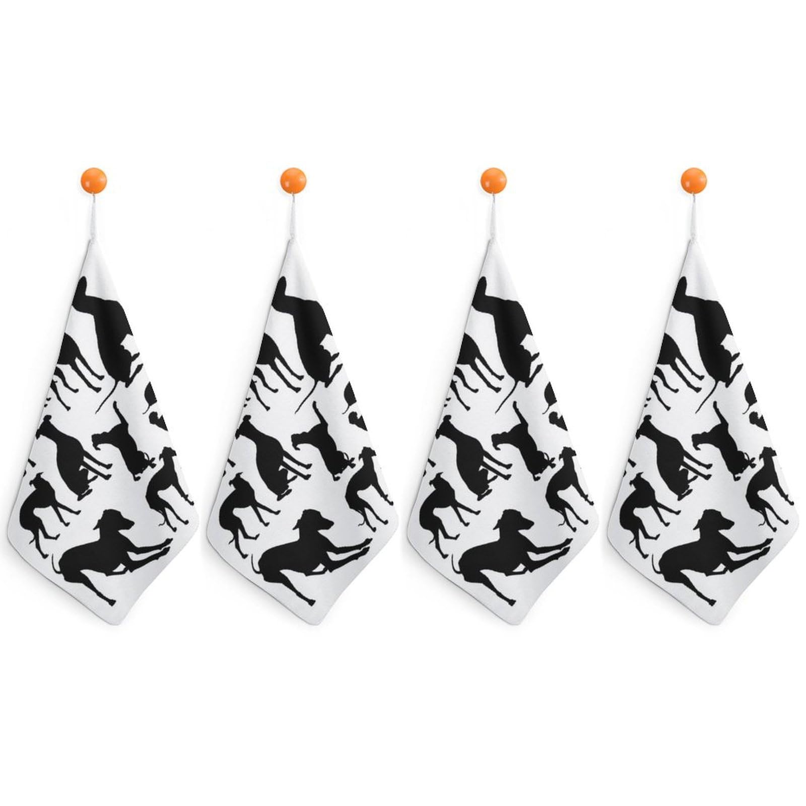 LEDFCVSU 4 Piece Hanging Hand Towels, Italian Greyhound Dog Small Dry Hand Towel for Kitchen Bathroom